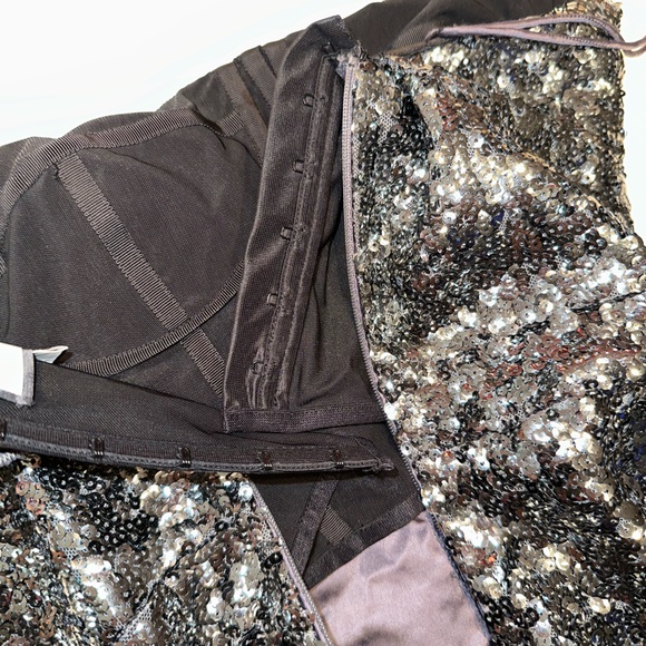 ALEXIS *Carleen* gunmetal sequin strapless party jumpsuit S - Picture 10 of 11